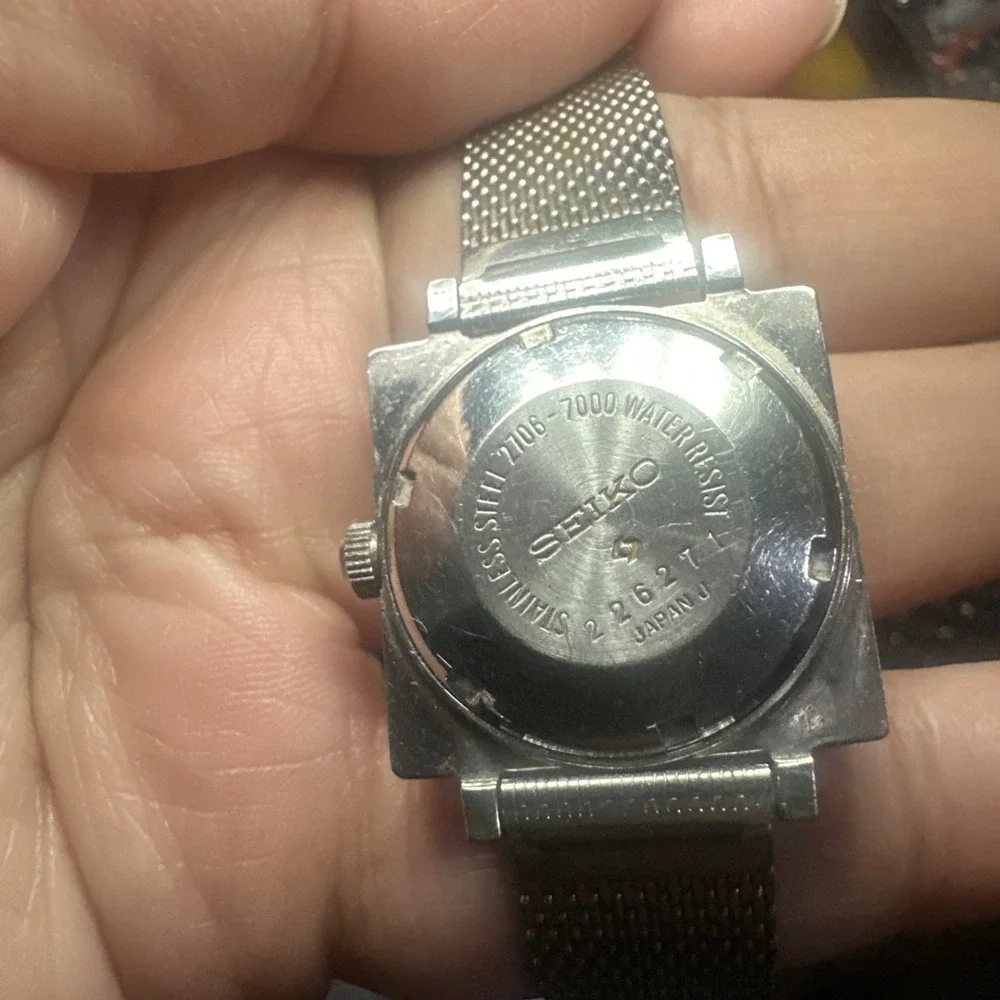 VTG SEIKO 2706-7000 Ladies WATCH 21 JEWELS AUTOMATIC Silver DIAL‎ 26mm - REPAIR